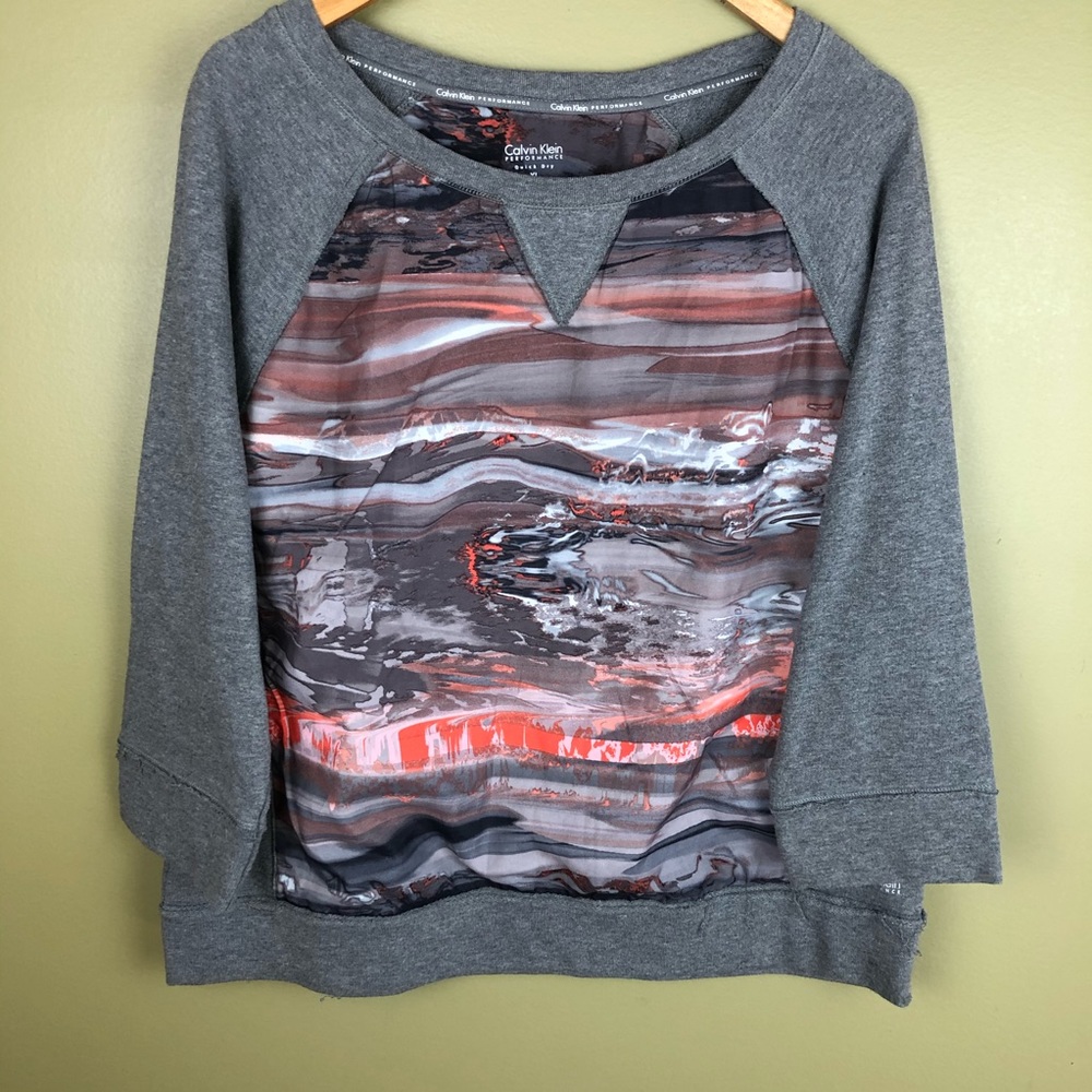 Calvin Klein marbled Geode front design sweatshirt XL